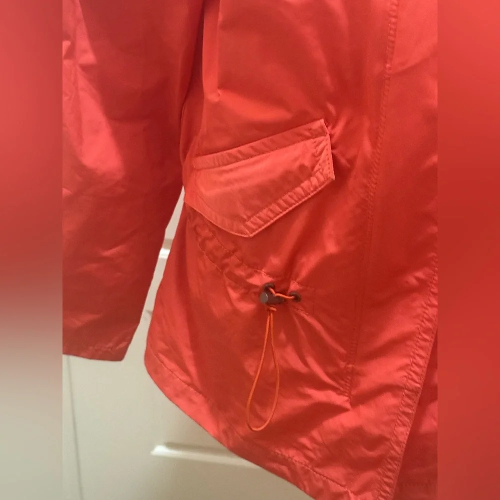 Coach. Utility Rain Jacket. Coral. Size XS.